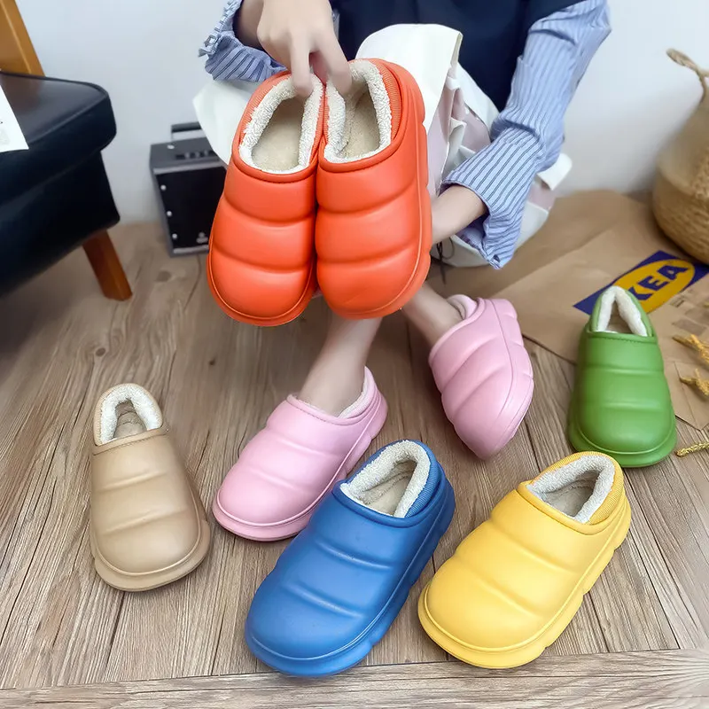 Winter Slippers Men Shoes Plush Home Slippers for Men Warm Couple Bread Shoes Comfortable Indoors Anti-slip Slipper Male Shoes