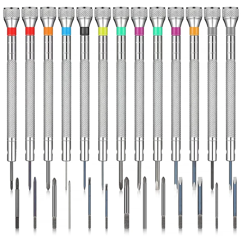 

13Pcs of Watch Screwdriver Set Small Screwdriver Set 0.6-2 mm,with 13 Spare Blades,for Watch Glasses Jewelry Electronic
