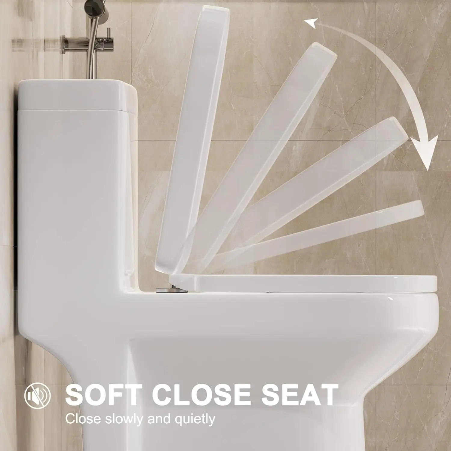 Маленький компактный слитный унитаз HOROW HWMT-8733 для ванной комнаты мощный и тихий