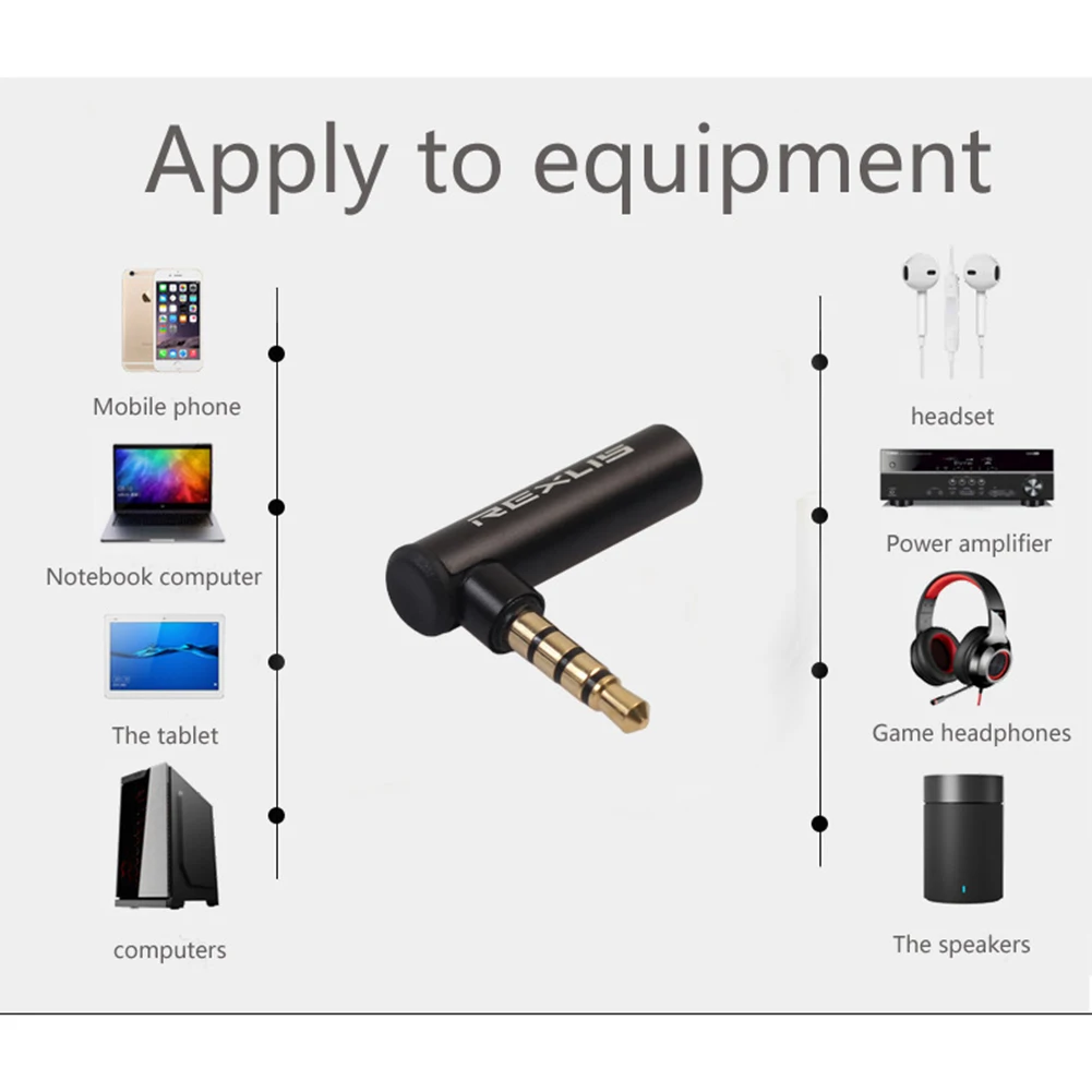 

Audio Adapter Gold Plated 3.5mm Stereo Male To 3.5mm Stereo Female Right Ang High Quality Accessories