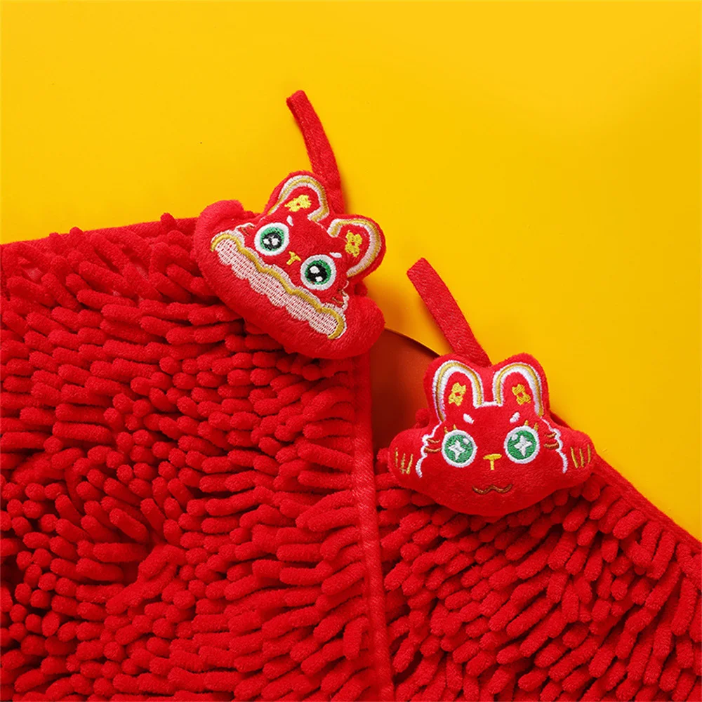 

Cartoon Chenille Hand Towels Soft Red Hand Towel Absorbent Quick Dry Soft Embroidery Towels Bathroom Tools Kitchen Bathroom
