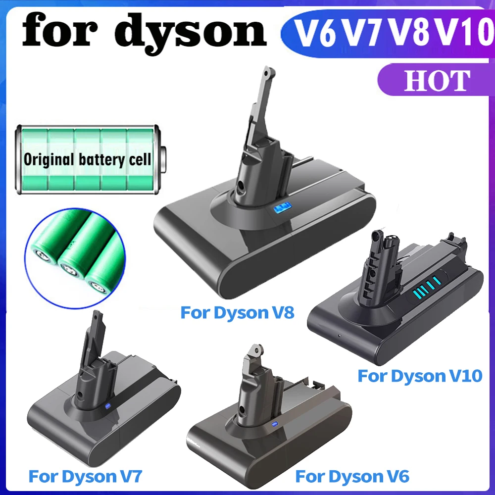 

Аккумулятор для пылесоса Dyson V6 V7 V8 V10, 6000 мАч, перезаряжаемая батарея SV10 SV11 SV12 SV09, батарея DC58 для Sony