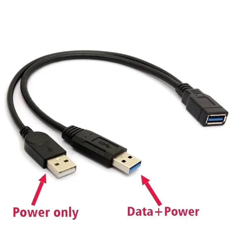 Кабель-удлинитель с двумя USB-портами, USB 3,0, 2,5 дюйма, 1 шт. usb 2.0 кабель данных от a до y 20 см USB 3.0 От общего до материнского Кабель расширения USB 2.0 комплектующие для пк аксессуары для компьютера