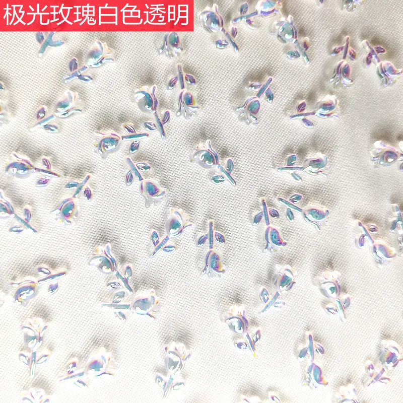 

20pcs/Bag Rose Shaped Resin Nail Art Decorations,3D Flower Designs Nail Charms Jewelry ,Aurora Ice Through Nail Accessories