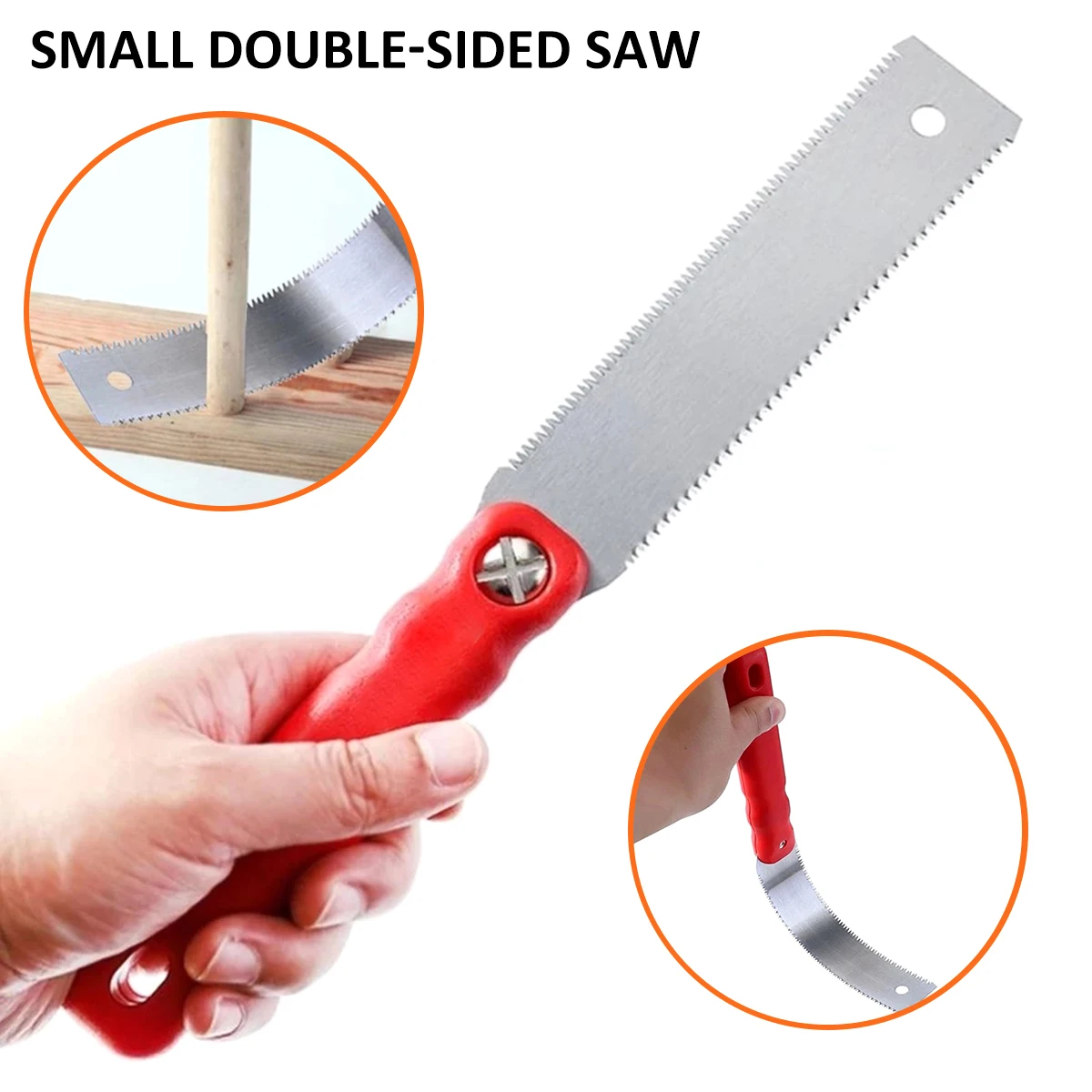 

Double Edged Japanese Pull Saw 65Mn Flexible Blade Tenon 3Side Grinding Tooth Hand Saw For Wood Plastic Cutting Woodworking Tool