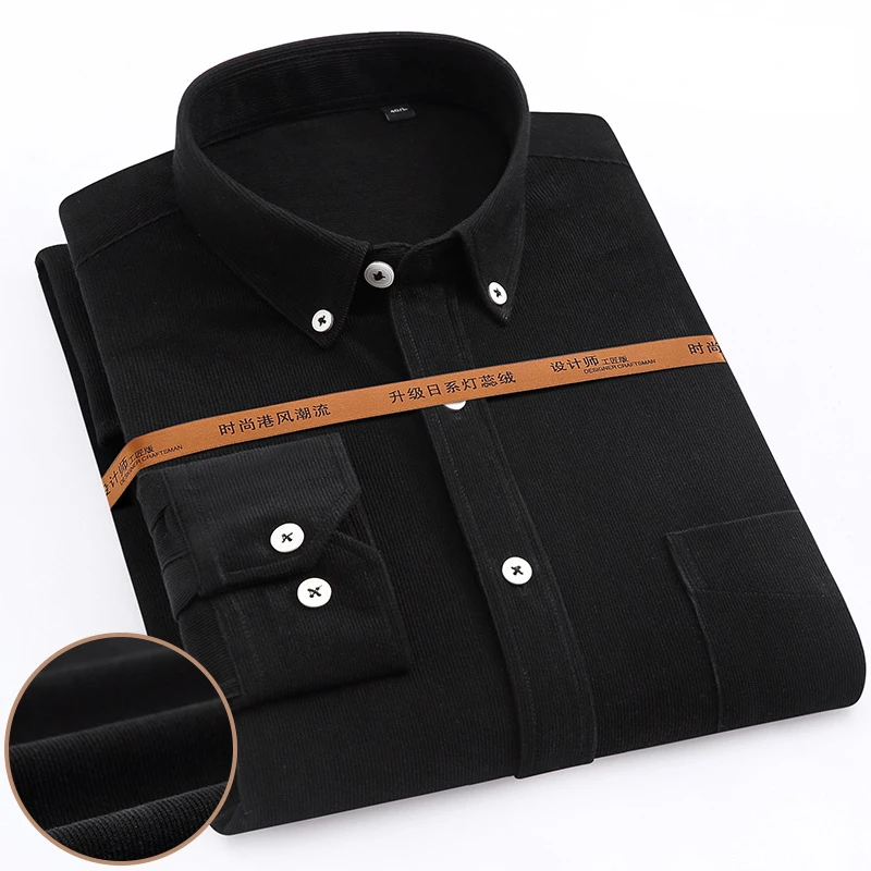Men's Corduroy Shirt 2022 New Korean Version Upgrade Thickened Casual Shirt Men's Retro Style Loose Long Sleeve Coat