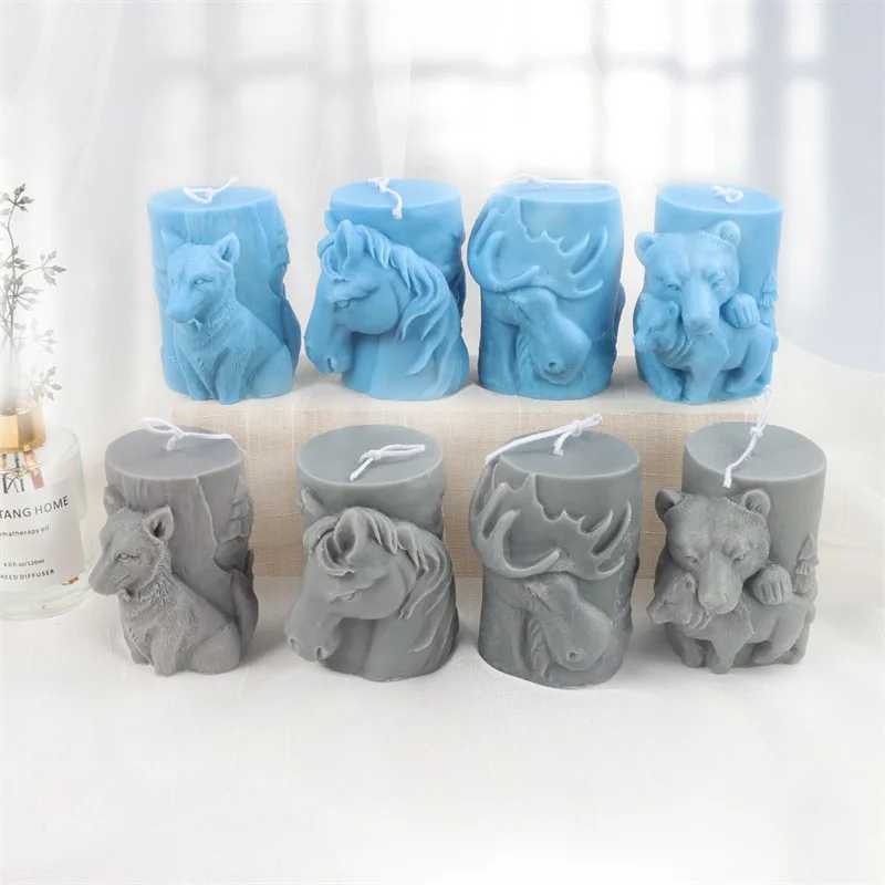 Креативные ароматические свечи с маленькими животными в виде столба домашние