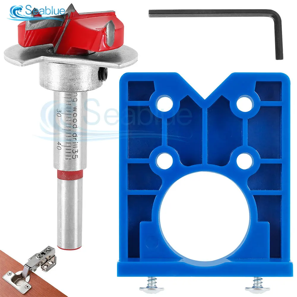 

35mm Hinge Opening Locator Door Panel Positioning Template Alloy Sharp and Durable for Furniture Door Woodworking Punching