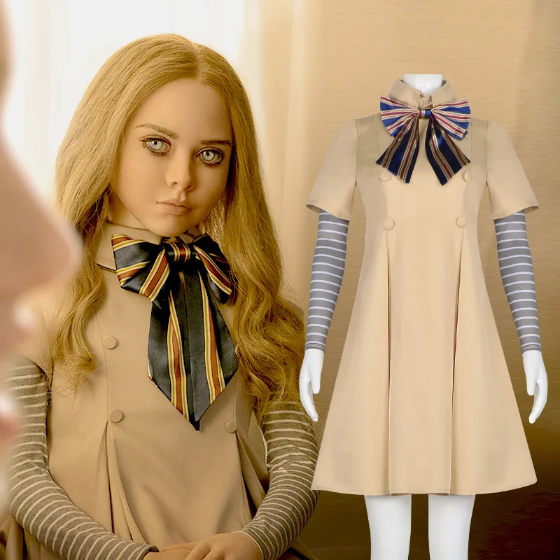 

M3GAN Cosplay Costumes Megan Horror Film AI Doll Robots Dress Top Bowknot Tie Full Sets Halloween Costumes
