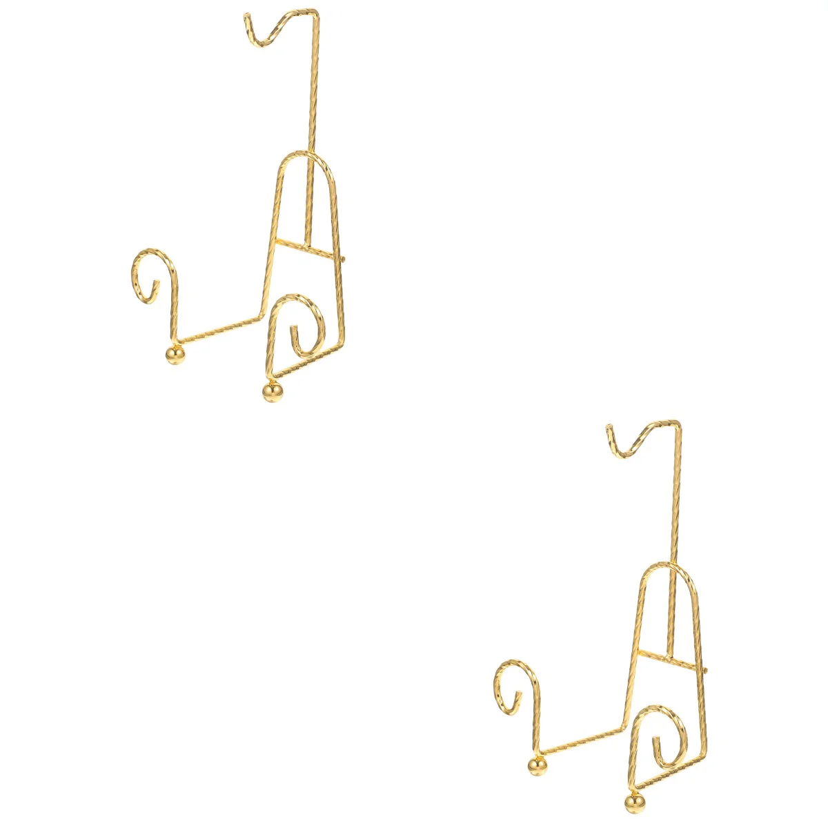 

2 Count Porcelain Cup Saucers Draining Hanger Display Stand Stands Iron Dish Holder