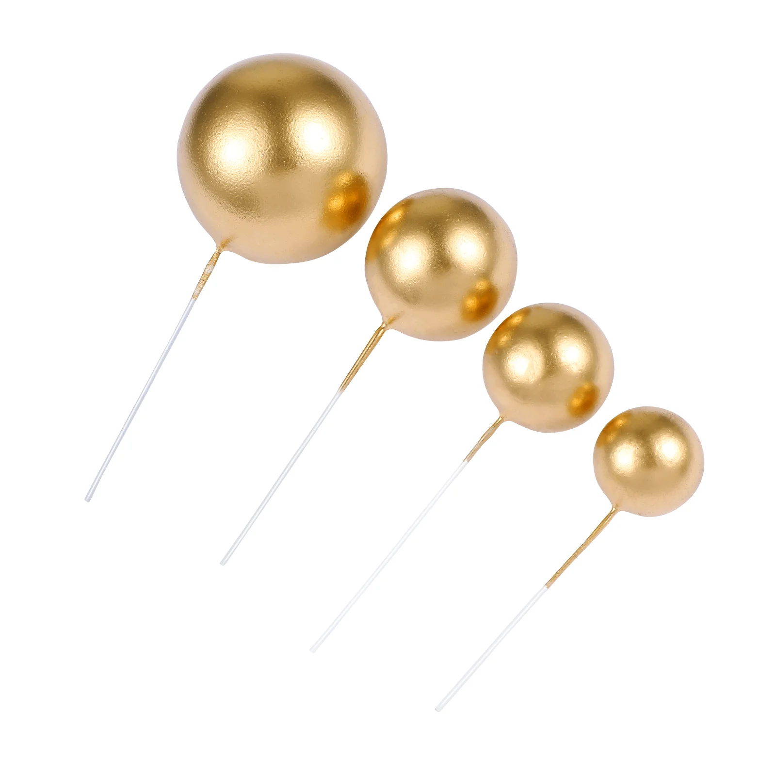 Cupcake Ornament Picks Party Decorating Mini Balloons Balls Decorations Gold Golden