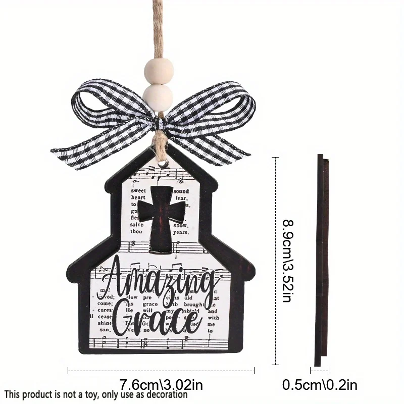 1 шт. деревянный двухслойный кулон в форме домика с Иисусом