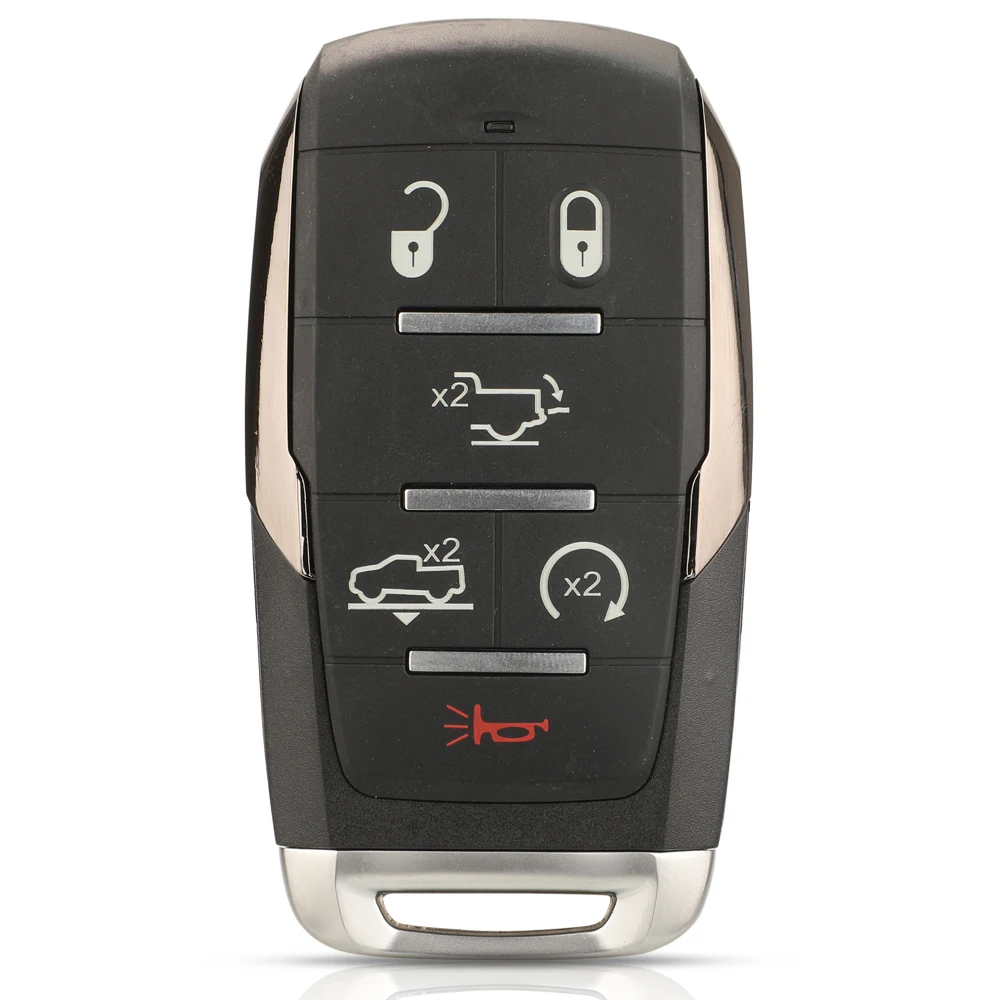 

Умный чехол для автомобильного ключа с дистанционным управлением jingyuqin для Dodge RAM 1500, ограниченная длина, LongHorn 2019, 2020, 2021 ФОБ, чехол 3, 4, 5, 6 кнопок