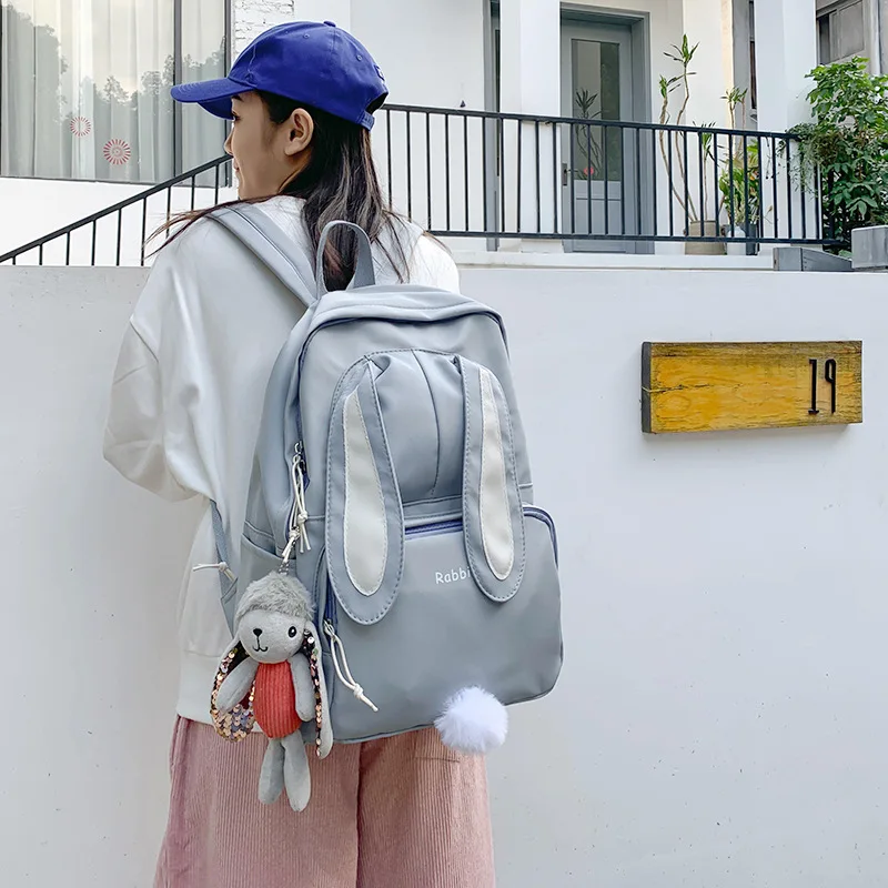 Милый школьный ранец для девочек с мультяшным Кроликом Женская вместительная