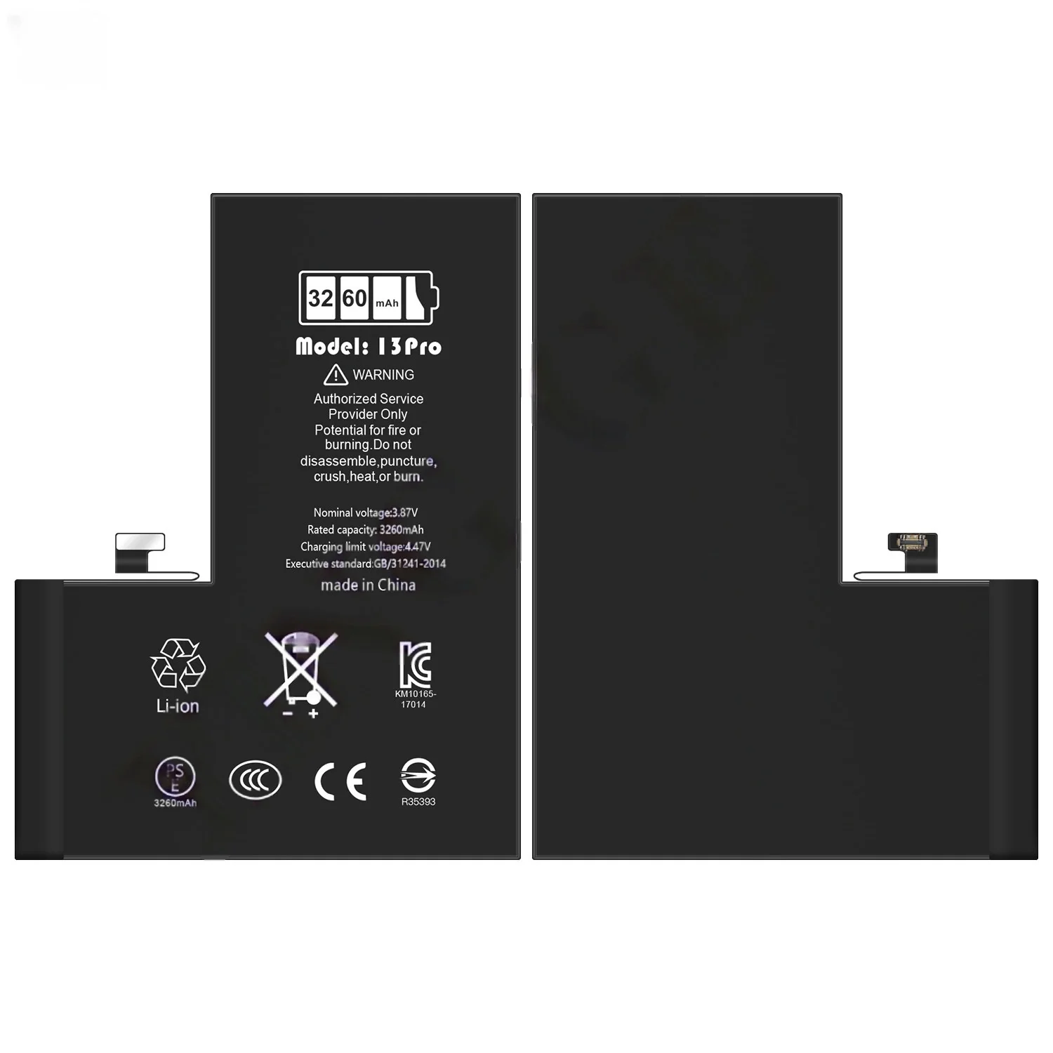 Фото Аккумулятор для Apple 13 Pro 3260 мАч с функцией диагностики, для моделей A2638, A2483, A2636, A2639, A2640, литиевый, перезаряжаемый №2