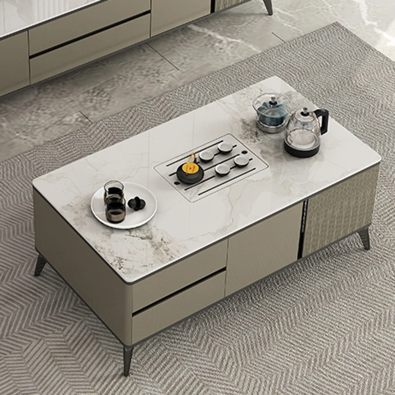 Круглый кофейный столик стеклянные Угловые столы для салона Современная тележка