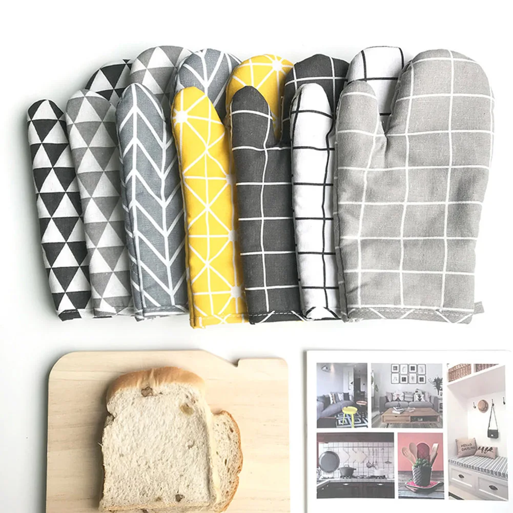 

Oven Mitts Bbq Gloves ,Heat Resistant Oven Gloves, Kitchen Mittens, Cotton Baking Mitts For Cooking Baking Grilling