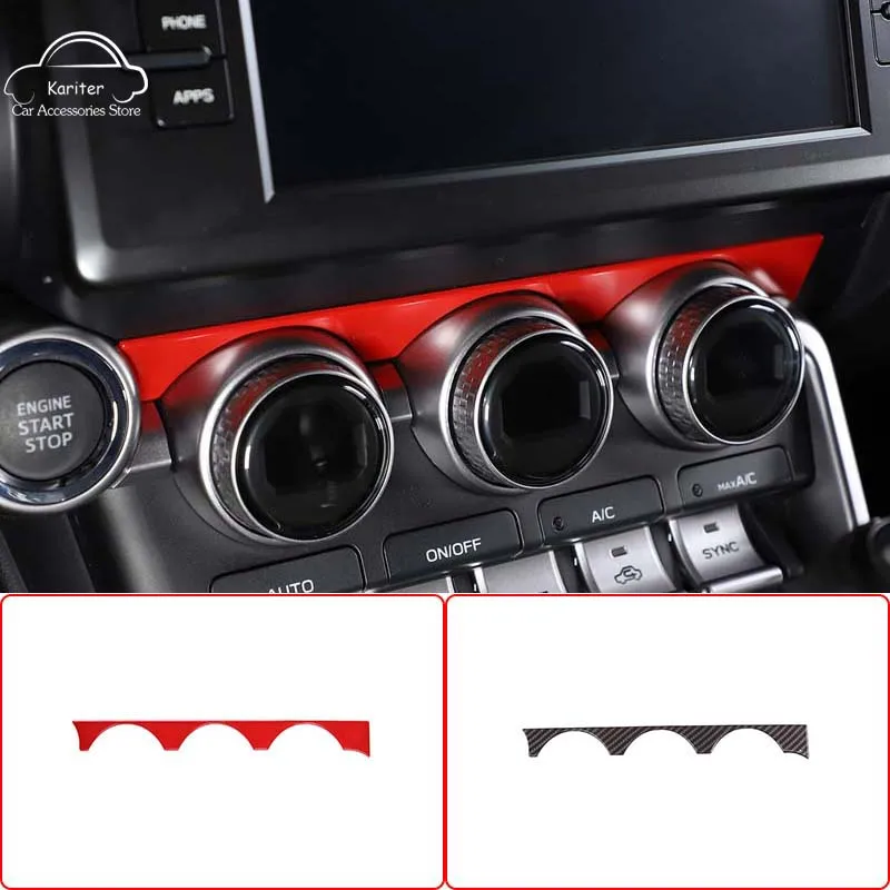 

For Subaru BRZ/Toyota 86 2022 ABS Carbon Fiber/Red Car Air Conditioner Knob Upper Trim Panel Sticker Car Interior Accessories