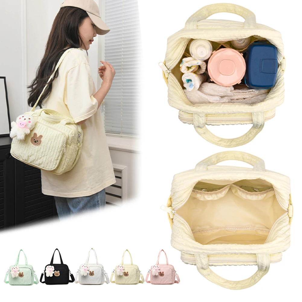 

Nappy Maternity Packs with Pendant Diaper Maternal Bag Portable Cute Cartoon Multi-function Large Capacity Nylon Mom Travel Tote