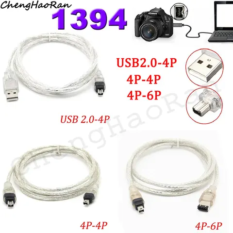 1 шт. для 1394 Firewire USB-4P 6P до 1394 Кабель для передачи данных IEEE 1394 Соединительный кабель для видеокамеры DV Аксессуары для карт сбора данных