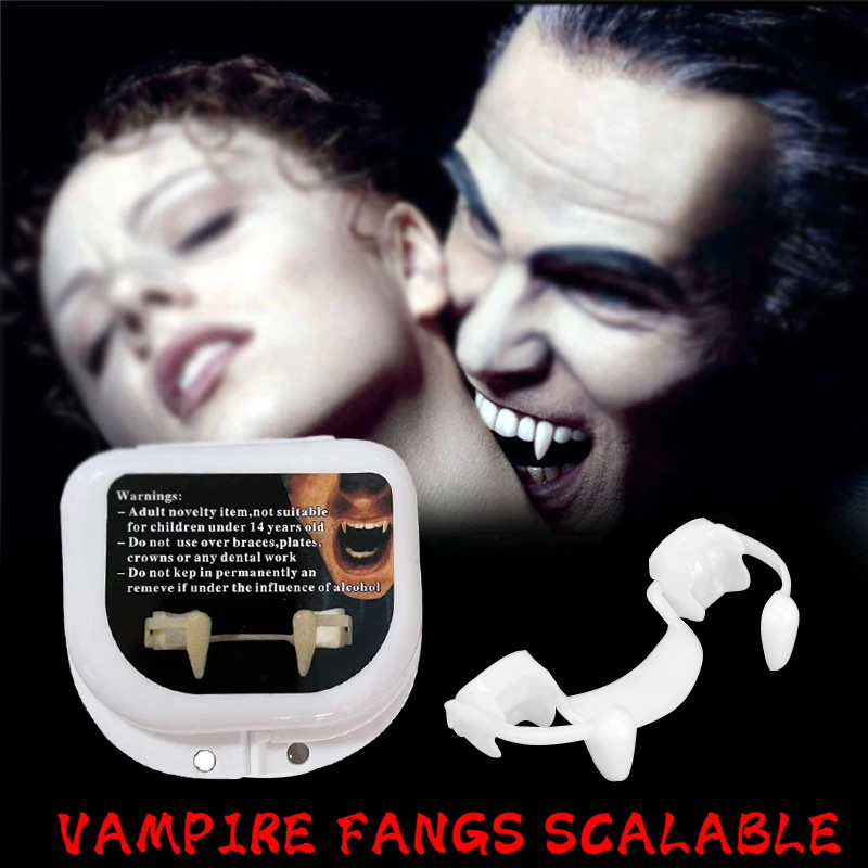 

Vampire Teeth Scalable Cosplay Party Halloween Decoration Horror Zombie Tusks Small Tiger Teeth Dentures