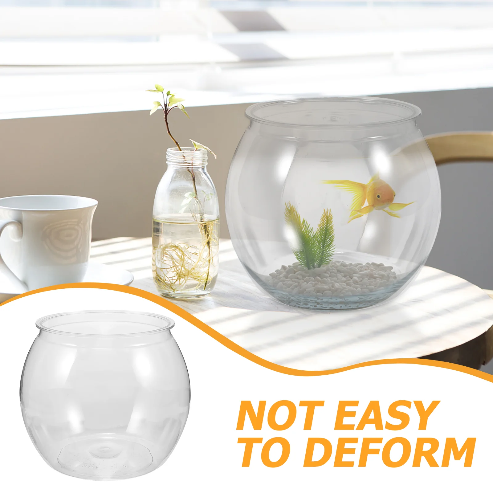 Чаша с золотой рыбкой аквариум круглый пластиковый держатель миски для домашних