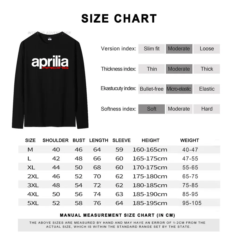 FOR aprilia racing rsv4 T Shirt Motorcycle O-Neck  New T-Shirt Long Sleeve T Shirt