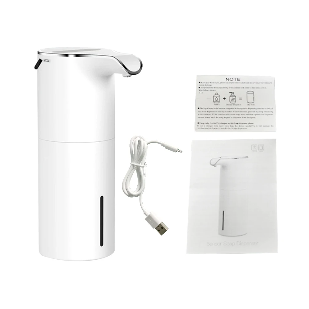 

Rechargeable Automatic Soap Dispenser Home For Bathroom IPX4 Waterproof Touchless Hotel Kitchen Sink Foaming USB 450ml Office