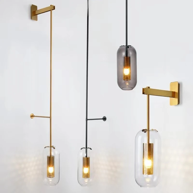 Стеклянный настенный светильник лампа для гостиной спальни прикроватного