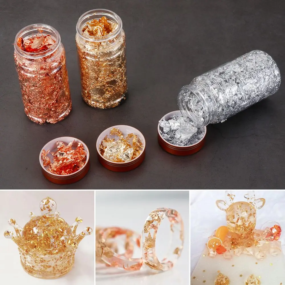 

Jewelry Making Tool Art Decoration Gilding Decor Resin Mold Fillings Gold Leaf Flake Filling Materials Gold Foil