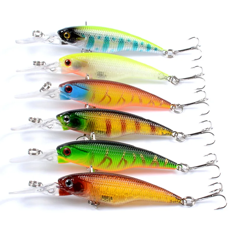 

6-color 8.2cm/5.7g Fishing Lure Slow Sinking/Floating VIB Lipless Lures Hard Baits Crankbait Jointed Fishing Wobblers