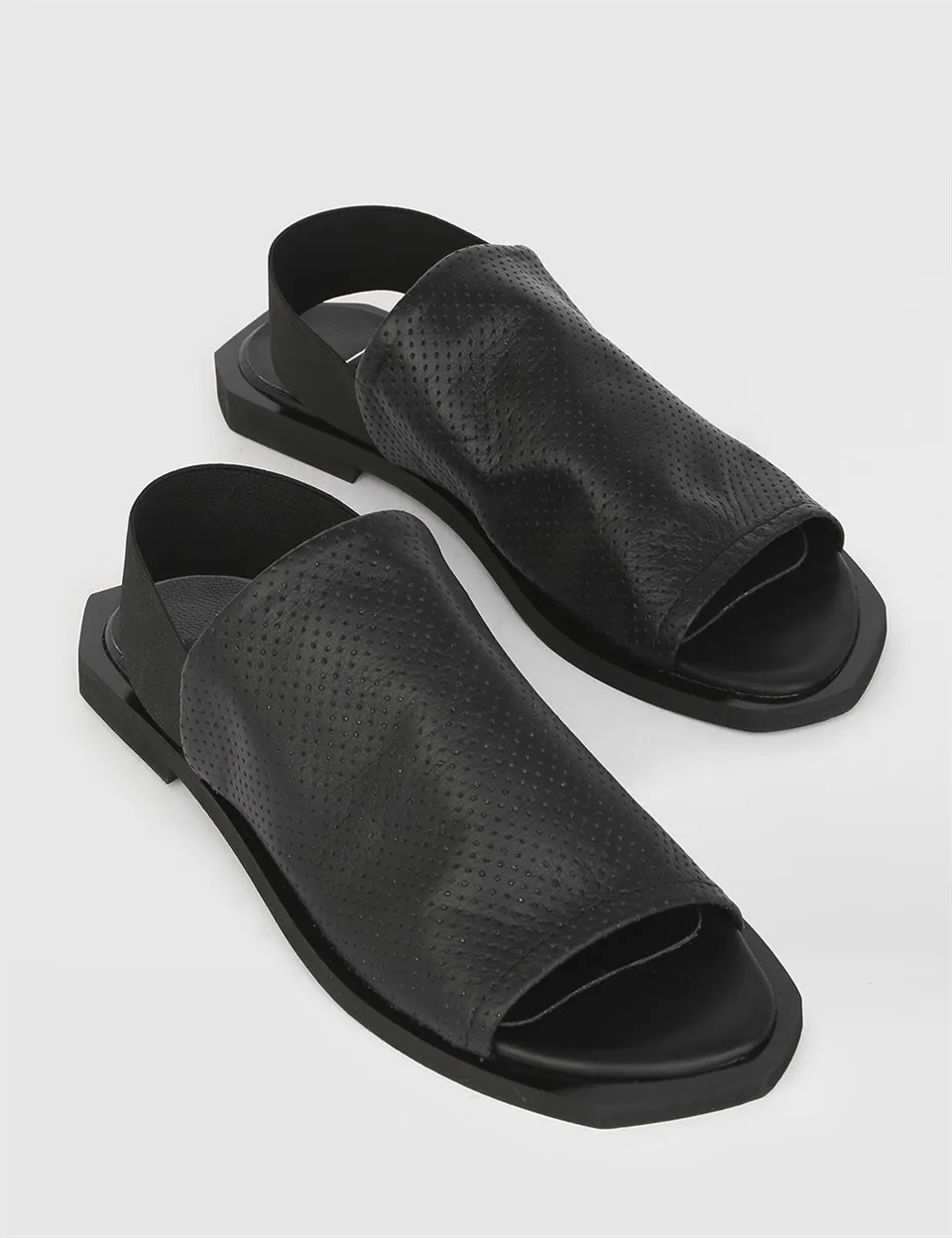 

ILVi-Genuine Leather Handmade Heidi Black Leather Women's Sandal Women Shoes 2021 Spring/Summer