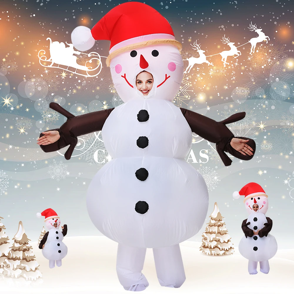 

Взрослые рождественские костюмы снеговика, Рождественское украшение, косплей для взрослых, Рождественский Снеговик, надувные костюмы, смешной костюм