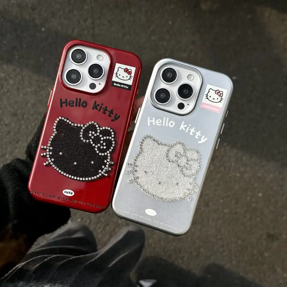 Милый мультяшный аниме-роль с вспышкой и бриллиантами Hello Kitty чехол для телефона