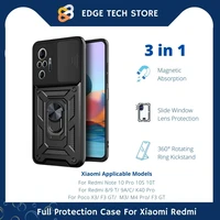ring case for redmi note 10 pro 10s t 8 9t 9a k40 push pull camera protection phone cover for poco x3 nfc f3 case accessories