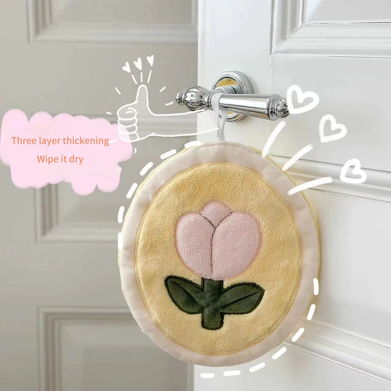 Милый коралловый бархатный тюльпан искусственная кухня подвесные полотенца