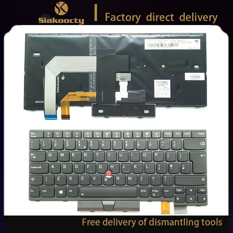 

Siakoocty New Original For Lenovo Thinkpad T470 T480 A475 A485 UK Layout Backlit Keyboard 01AX569 01AX487 01AX528 01HX419
