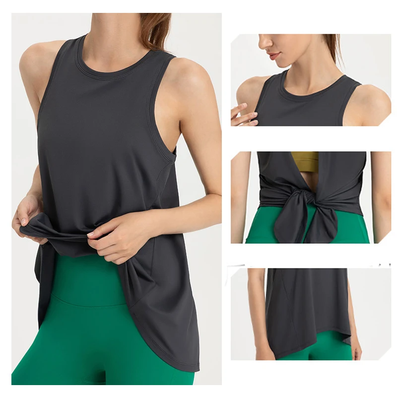 Топ женский спортивный с открытой спиной эластичный мягкий и гладкий