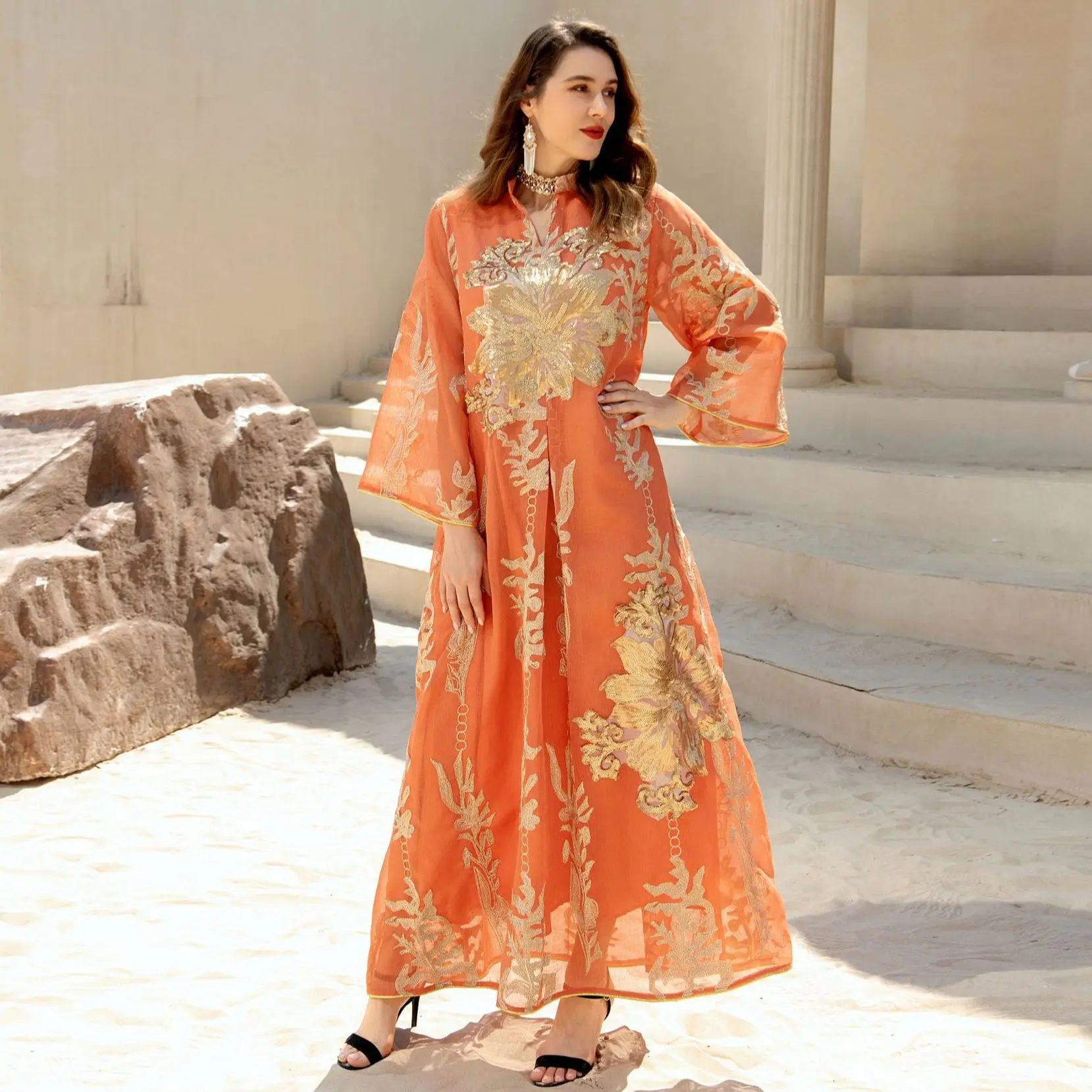 Eid Mubarak Abaya Dubai Turkey Muslim Fashion Women jalabiya Dress Islam Caftan Marocain Vestidos Clothing Robe Musulman