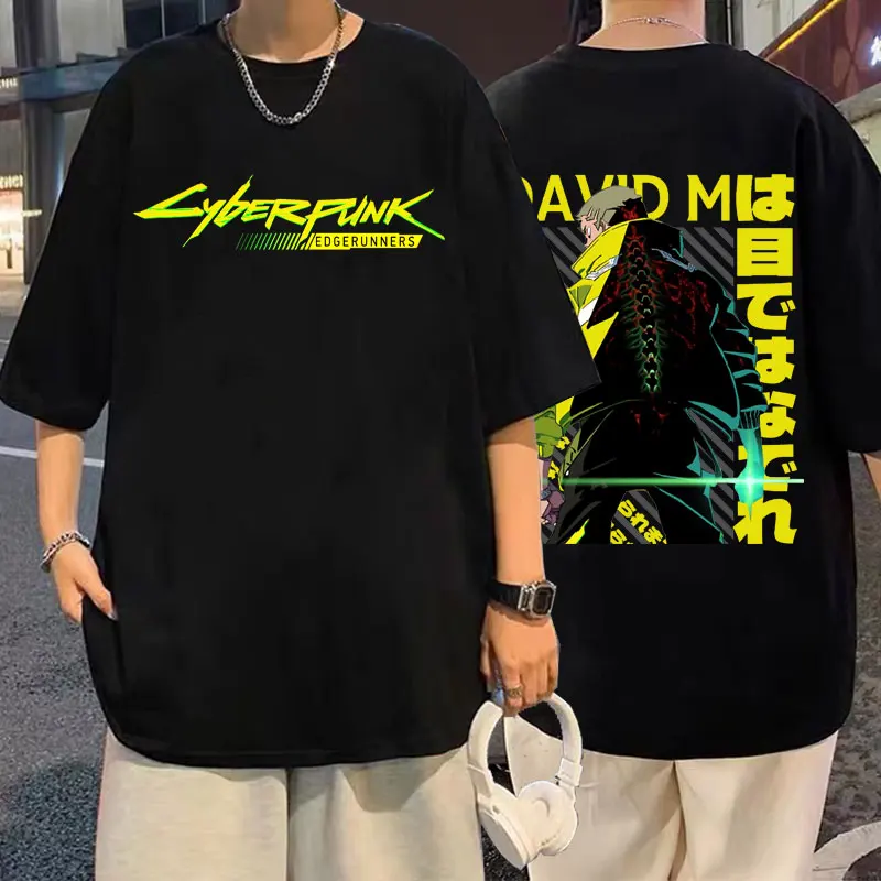 

Anime Men Women Fashion Hip Hop Tshirt Rebecca Lucy David Cyberpunk Edgerunners Double Sided Printed T-shirts Men's Tops Tees