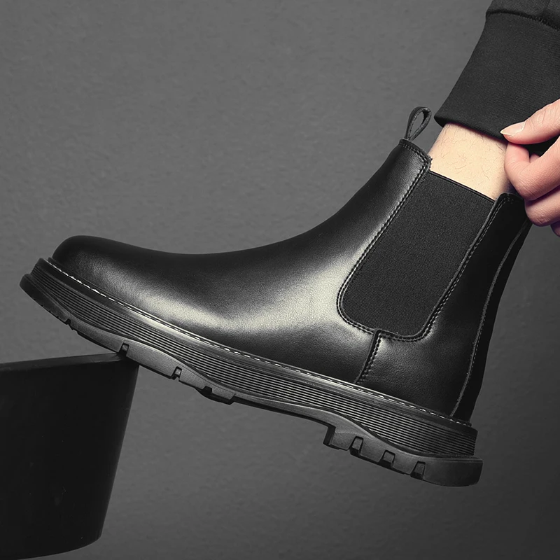 Мужские высокие модные ботинки новые мотоциклетные ботильоны водонепроницаемые