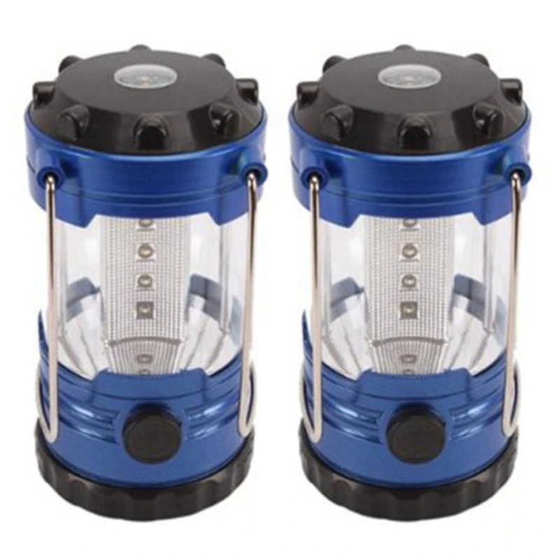 

2X 12 LED Portable Camping Camp Lantern Light Lamp With Compass