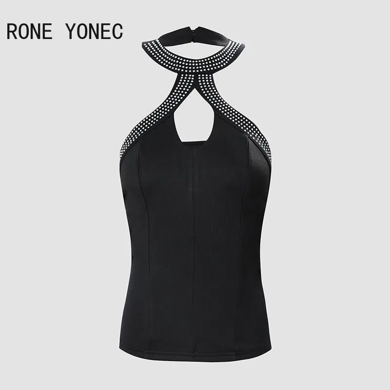 Женский укороченный топ без рукавов с вырезами и лямкой на шее