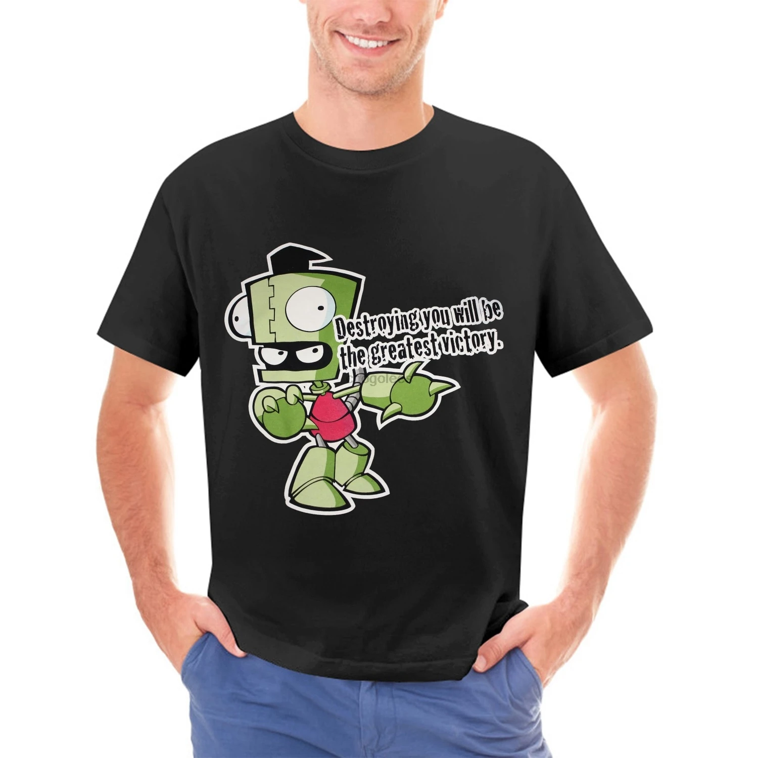 Футболка с надписью Invader Zim Destroying You Will Greatest Victory 00s Jhonen Васкес