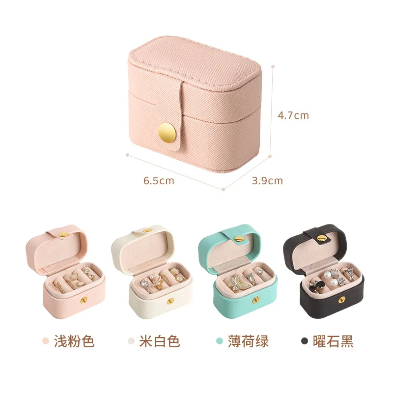 

Mini Ring Box Portable Earring Jewelry Box Leather Earring Ring Storage Box Jewelry Box Free Shipping Girl Gift