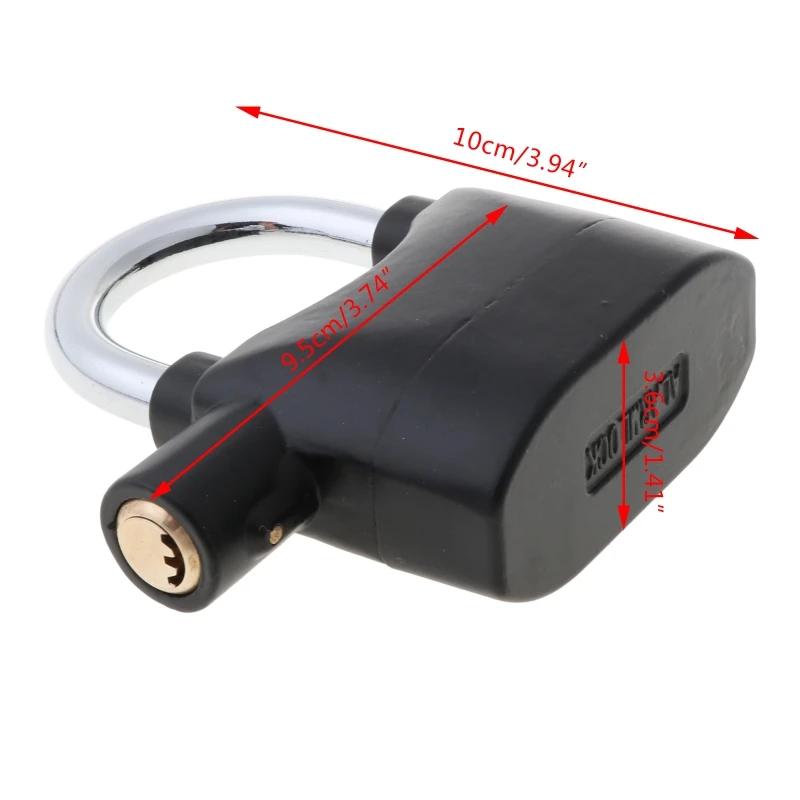 Waterproof Siren Alarm Padlock Lock for Motorcycle Short Beam Bike Bicycle | Locks
