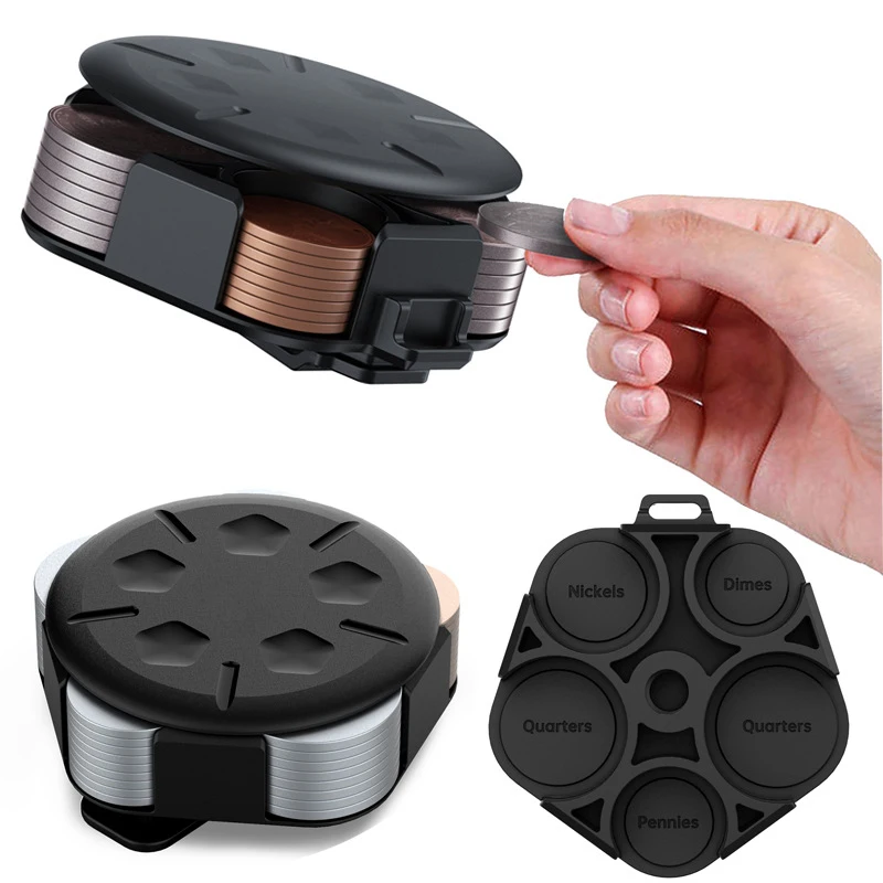 

Portable Coin Storage For CASE With Belt Clip Large Capacity Coin Dispenser For Car Change Organizer Plastic Game Coin