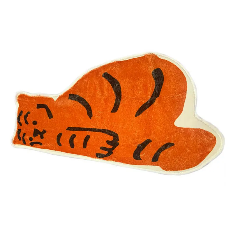cute tiger bathroom mat fluffy flocking carpet bath tub side anti slip absorbent rug floor pad doormat kids room nursery decor free global shipping