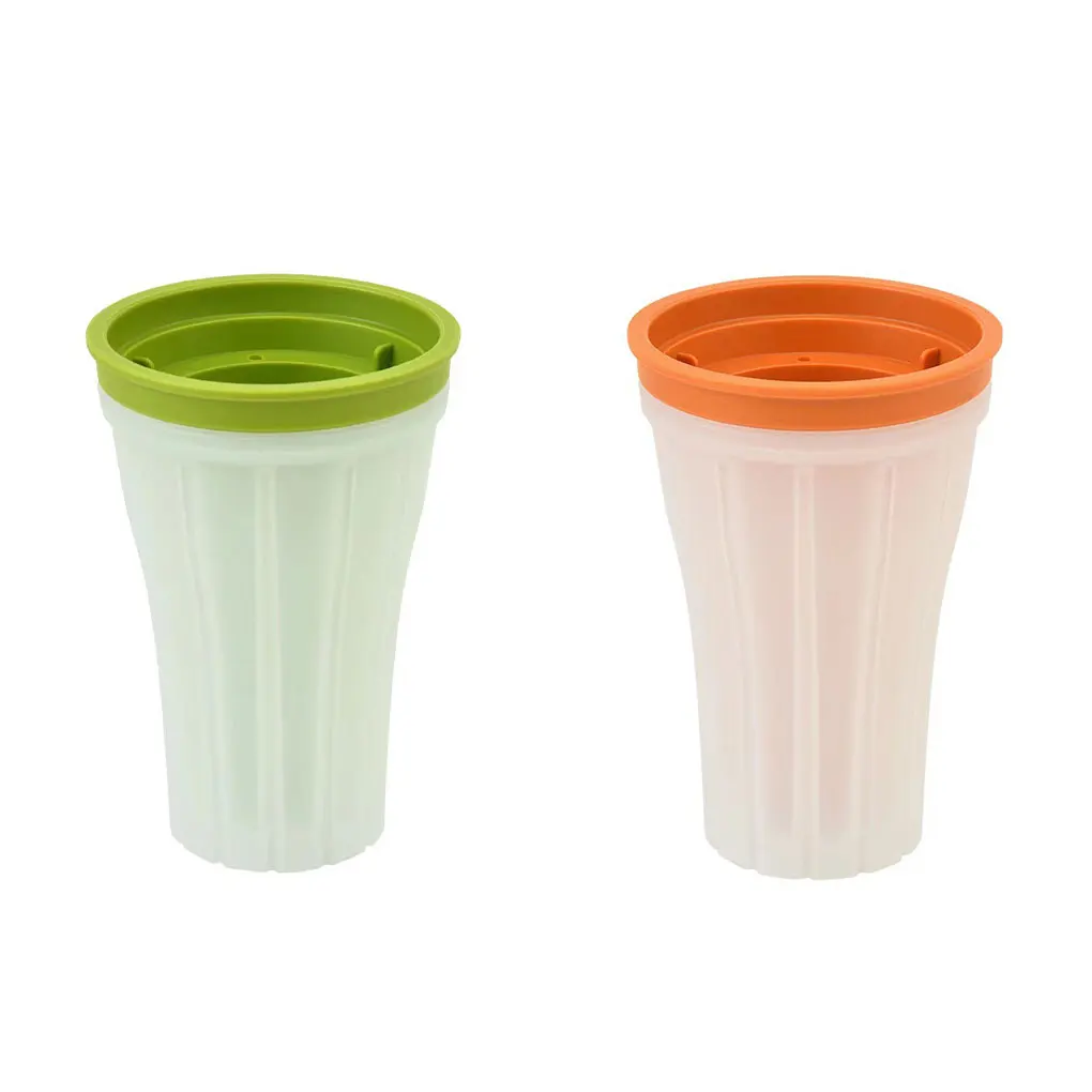 Ice Maker Slushy Cup Summer Milkshake Mould Fast Cooler Plastic Self-Assembly for Refrigerator Tools Accessories Orange