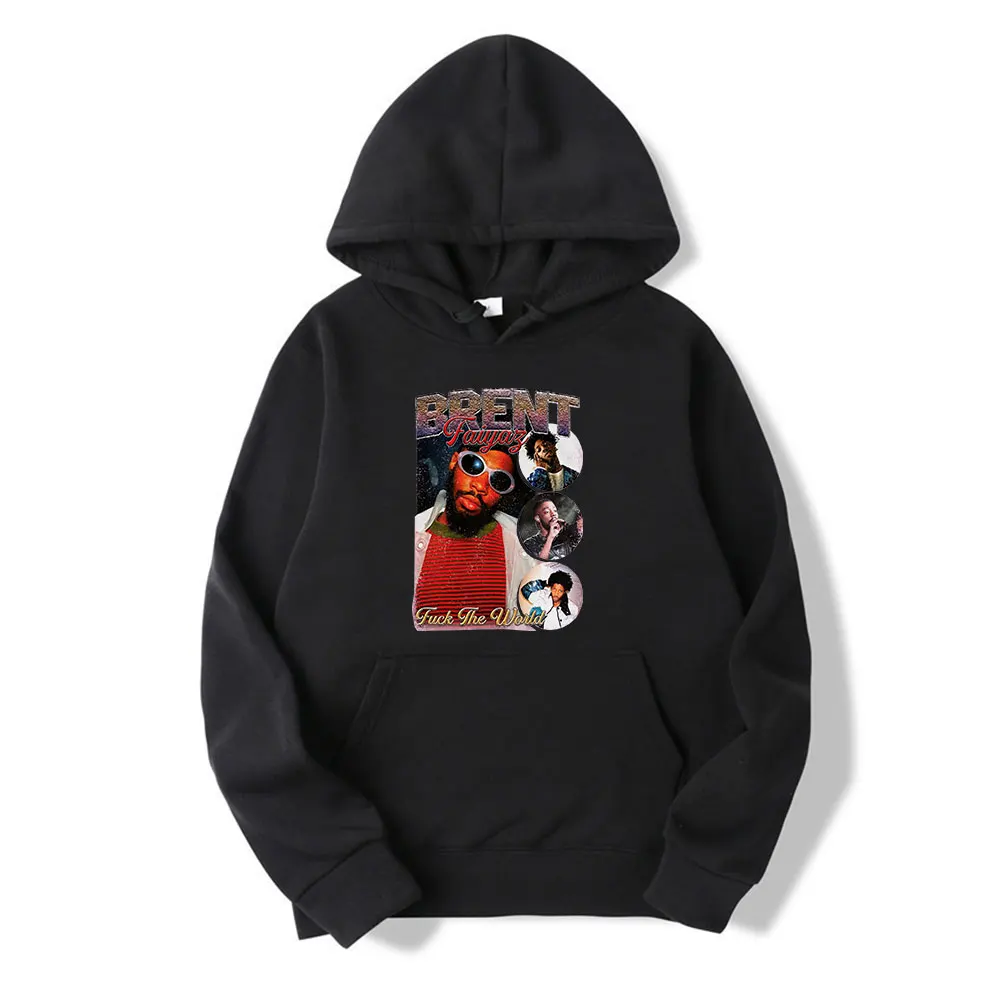 

Brent Faiyaz New Product Classic Singer Print Winter Long Sleeves Thick Loose Casual Sports Simple Man Hoodie Oversized Trend